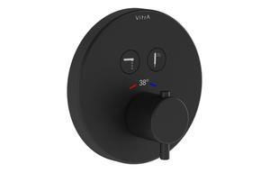 VitrA Aquacontrol Round Concealed Thermostatic 2-Way Bath Mixer - Matt Black